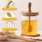 Honey Pot - Honey Jar and Dipper Set - Glass Honey Jar with Dipper - Honey Dipper Stick and Jar Set - Glass Honey Dispenser No Drip - Honey Container with Dipper- 2 Wooden Honey Dippers - 13 Oz